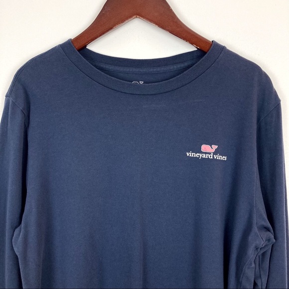Vineyard Vines Whale Long Sleeve Pocket Tee Navy Blue Youth Large - Picture 3 of 10